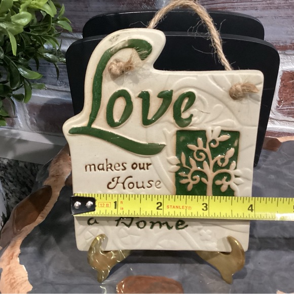 “3/$15” - Ceramic crafted - Love makes our House a Home - Very Gently Used - Picture 5 of 6